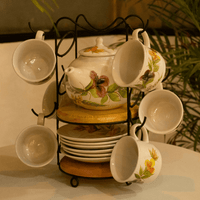 Soporte tetera + Juego de té Ninfa - Cerámicas Carmesí