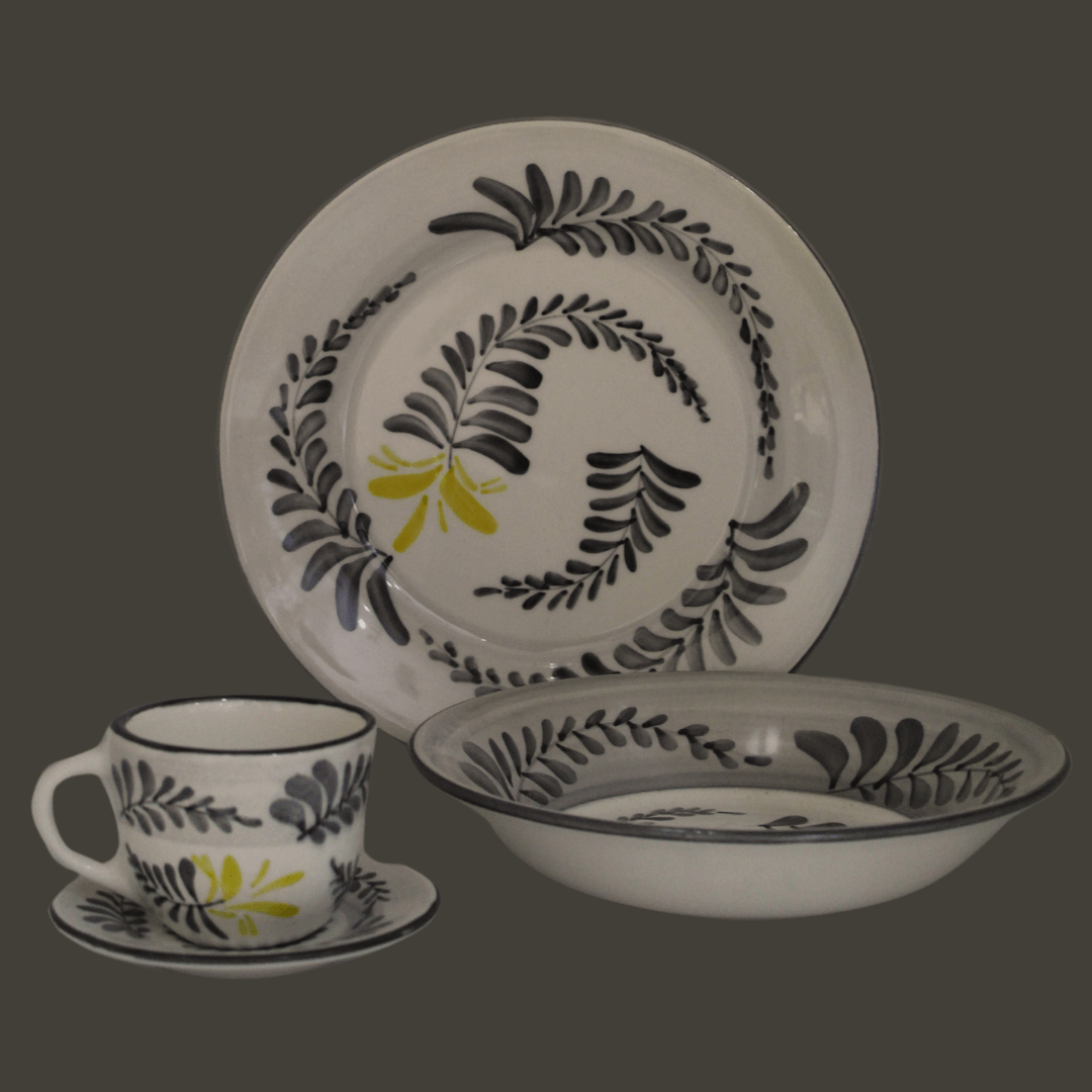 Vajilla 4 piezas | Tintero Vienna | Astromelia Gris