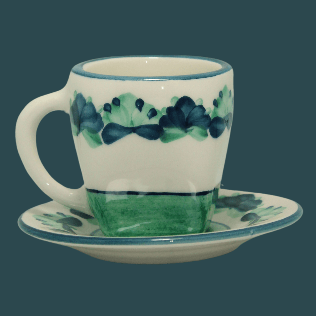 Juego de té Cuadrado | Pompón Azul - Cerámicas Carmesí