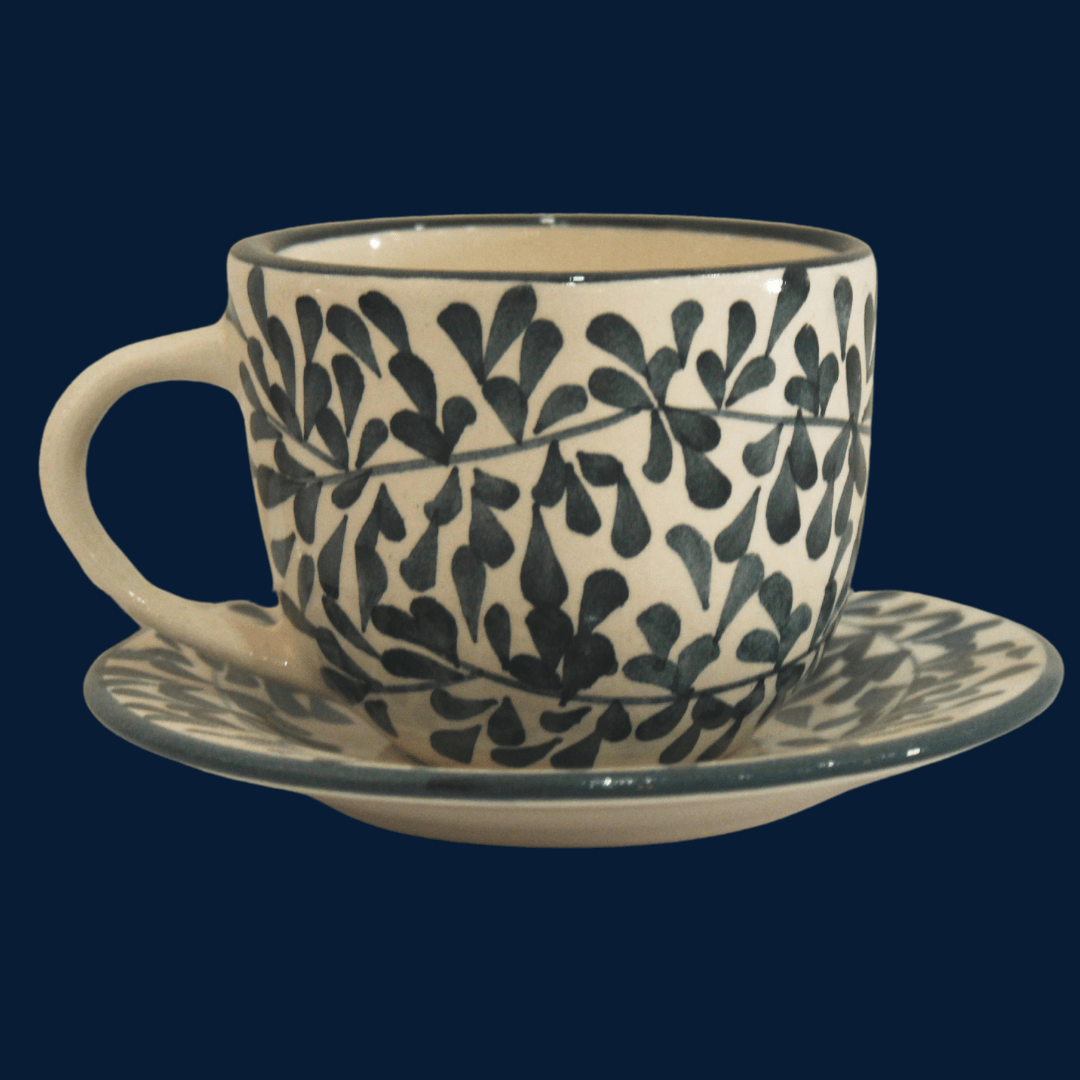 Juego de té Vienna | Olivo Azul Petroleo - Cerámicas Carmesí