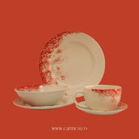 Vajilla Bruma 5 piezas Plato cerámico Cerámicas Carmesí 1 puesto Bruma Rojo