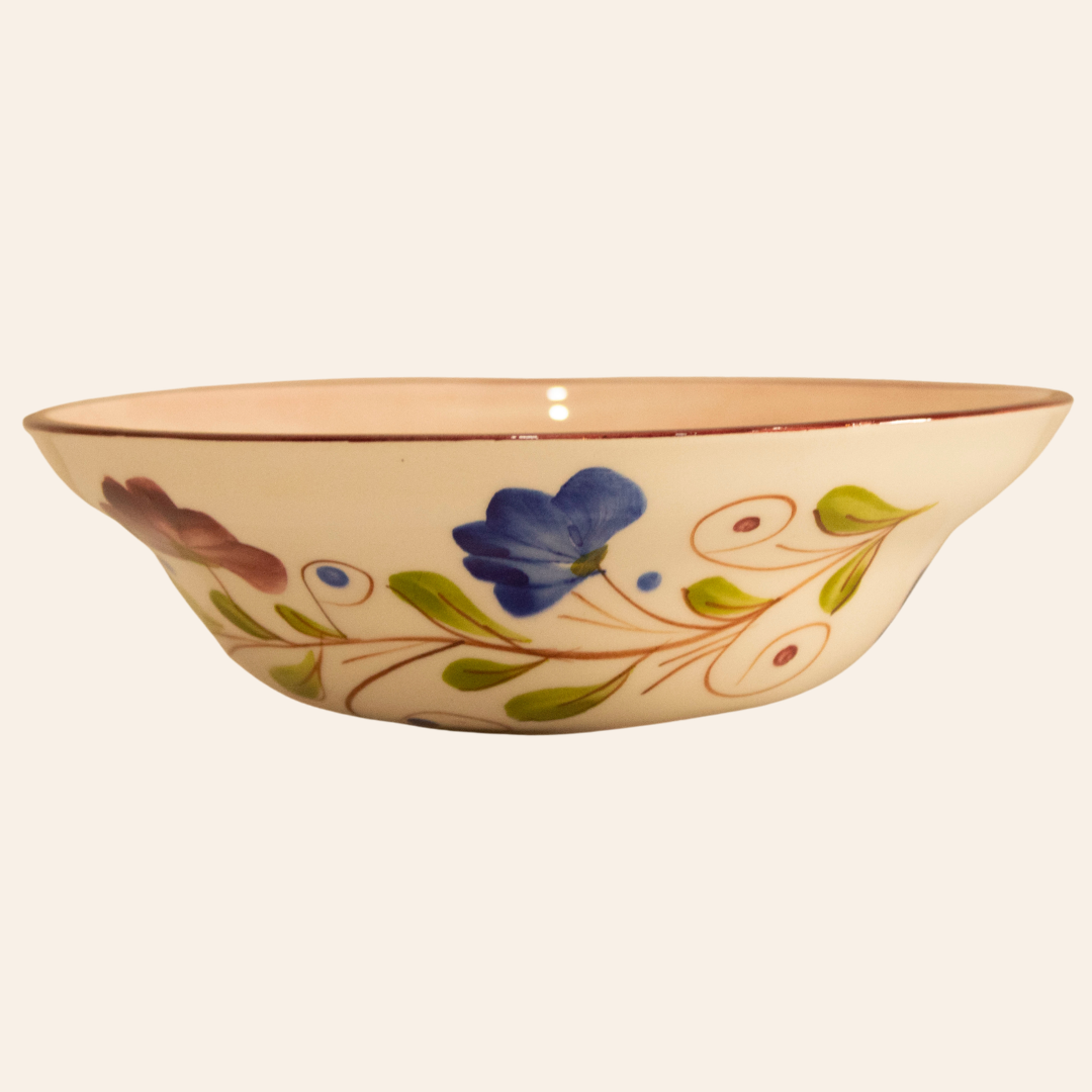 Bowl Amaranto | Flora Azul/Vinotinto