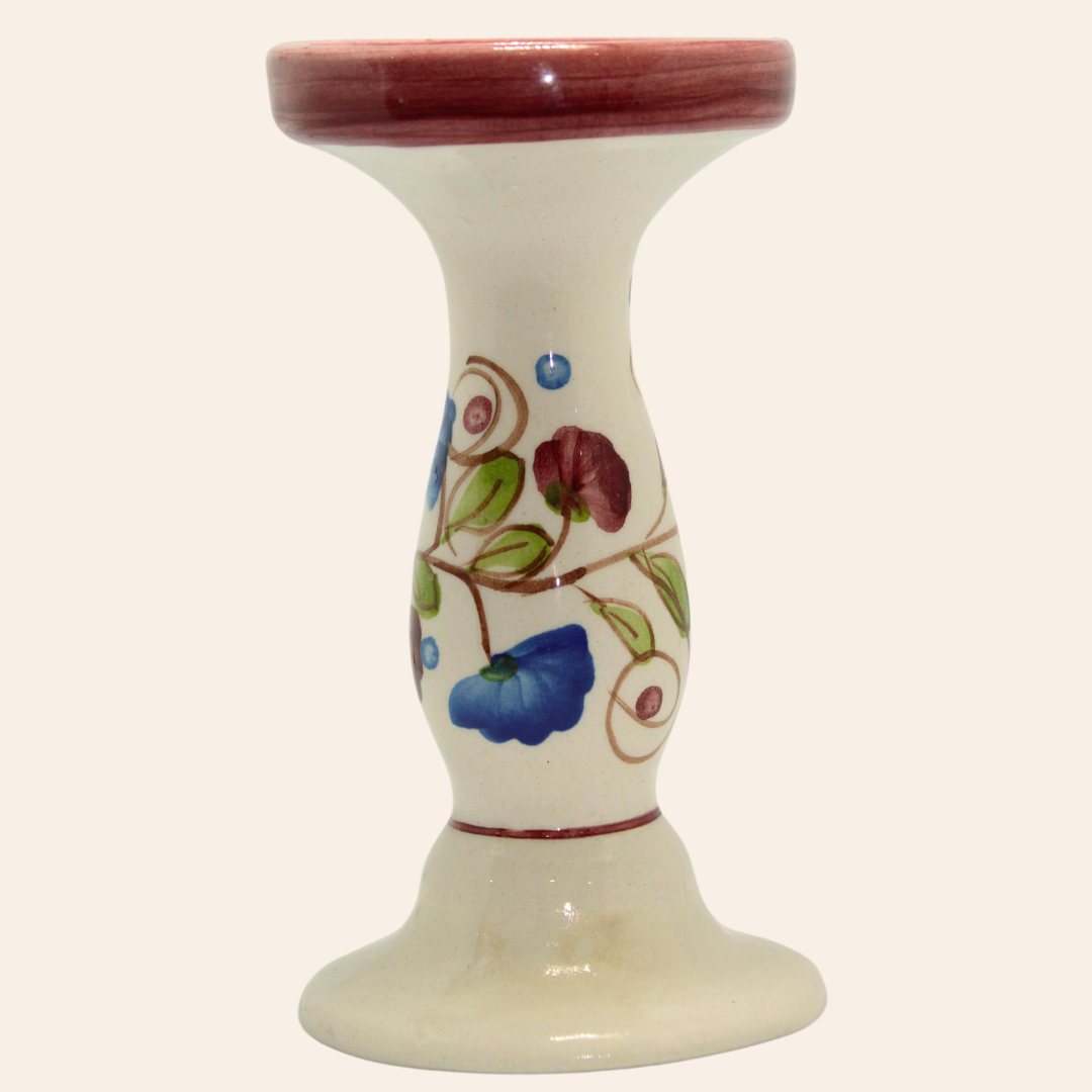 Candelabro | Flora Azul/Vinotinto