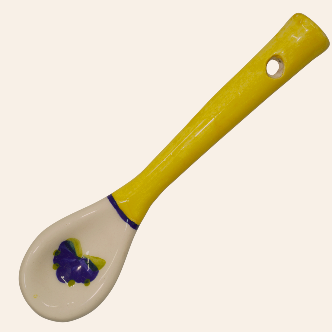 Cucharita | Pompón Amarillo/Azul Cobalto