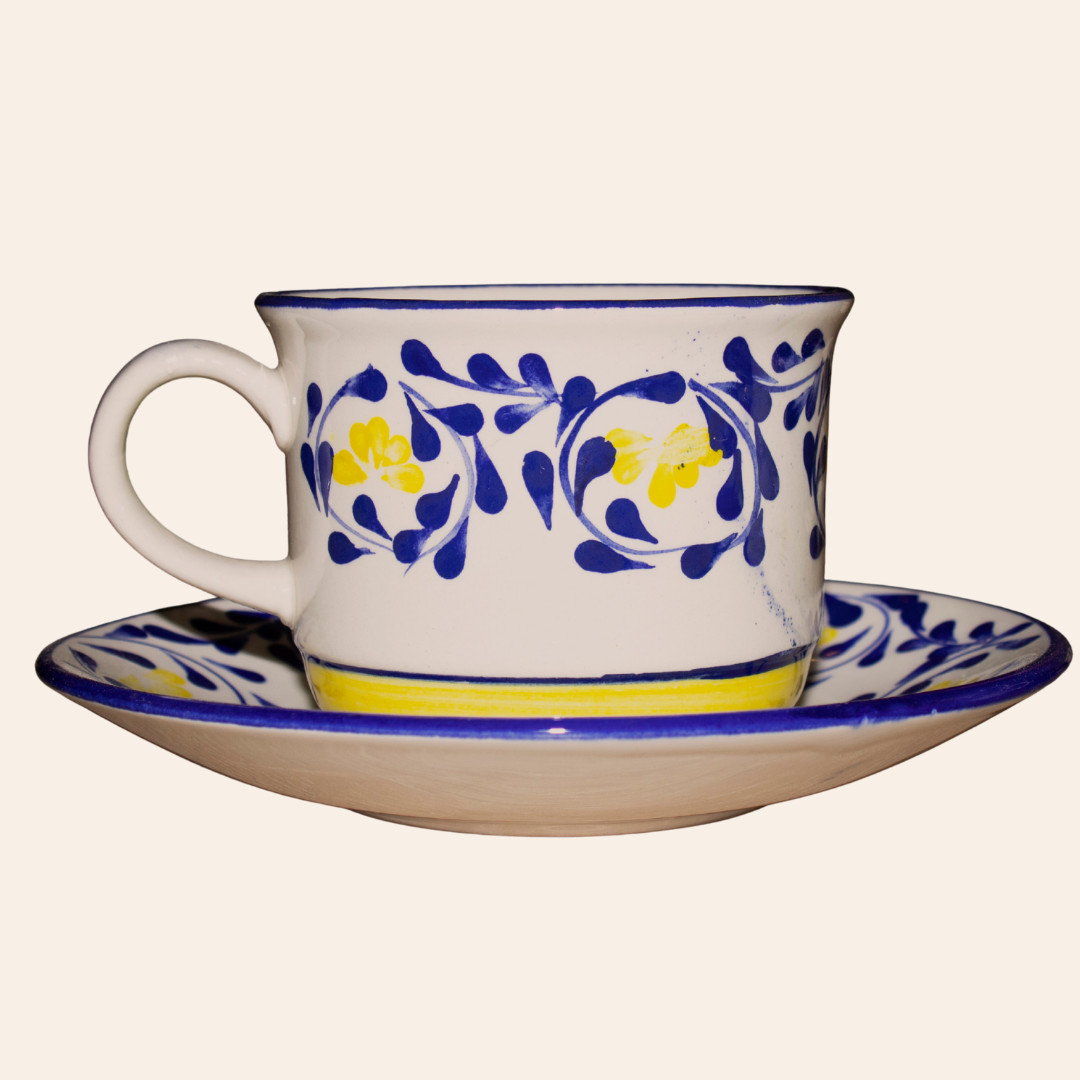 Juego de té | Violeta Amarillo/Azul Cobalto