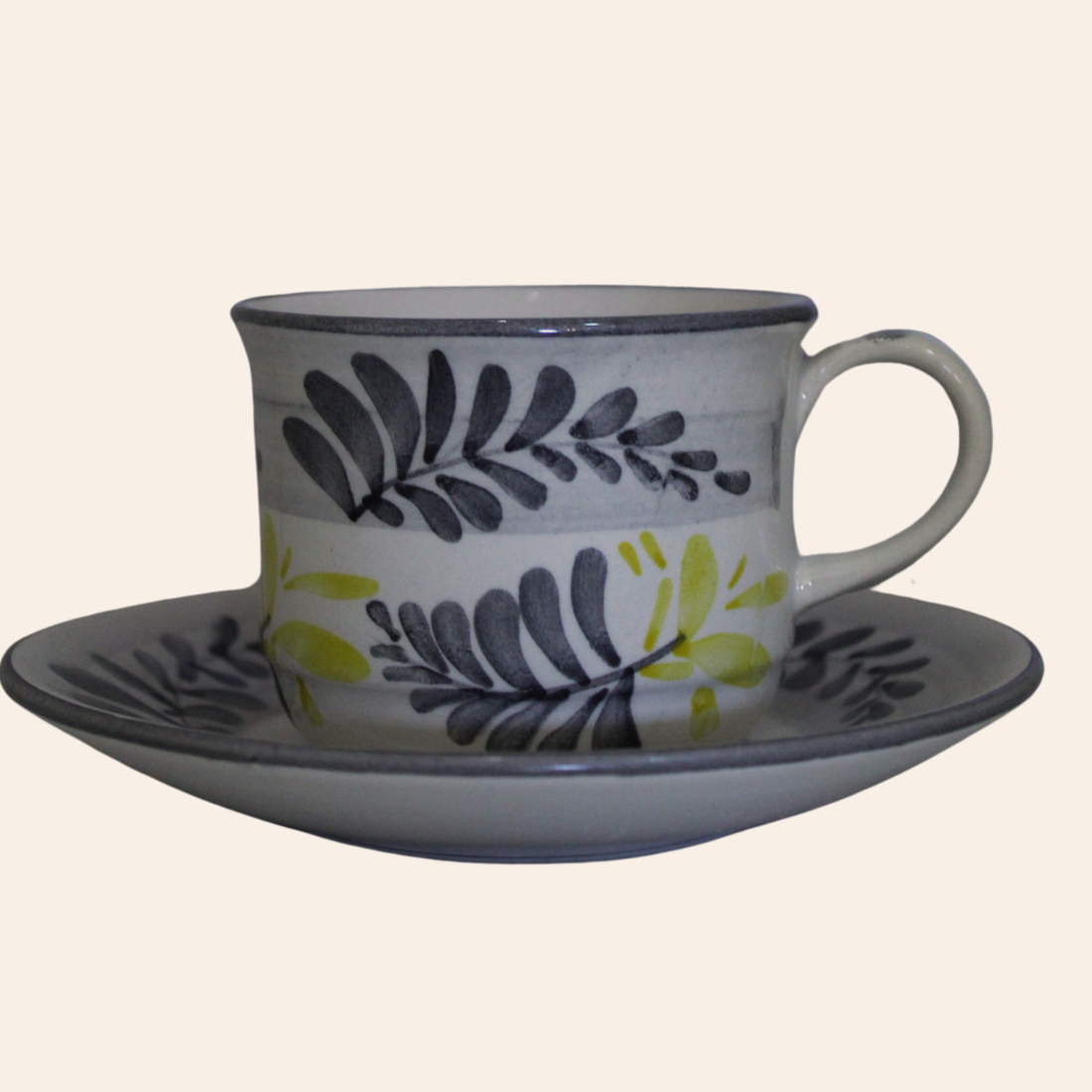 Juego de té Astromelia Gris | Pintado a mano