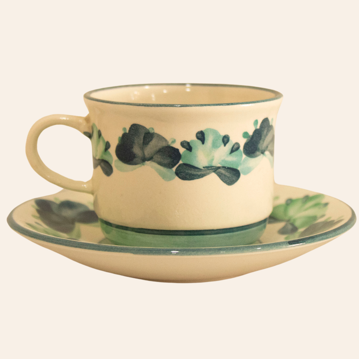 Juego de té | Pompón Azul Petróleo/Azul Aguamarina
