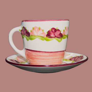 Juego de té Mug Mediano | Pompón Rosado
