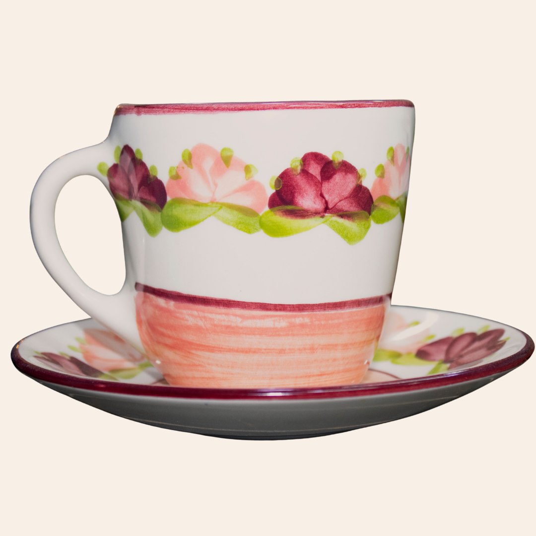 Juego de té Mug Mediano | Pompón Rosado