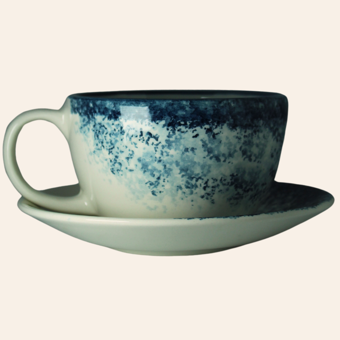 Juego de té Mug París | Bruma Azul Petroleo