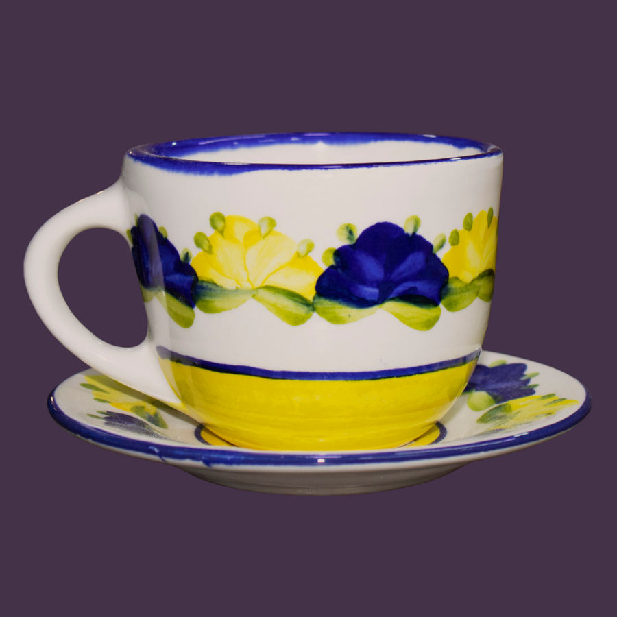 Juego de té Vienna | Pompón Cobalto/Amarillo