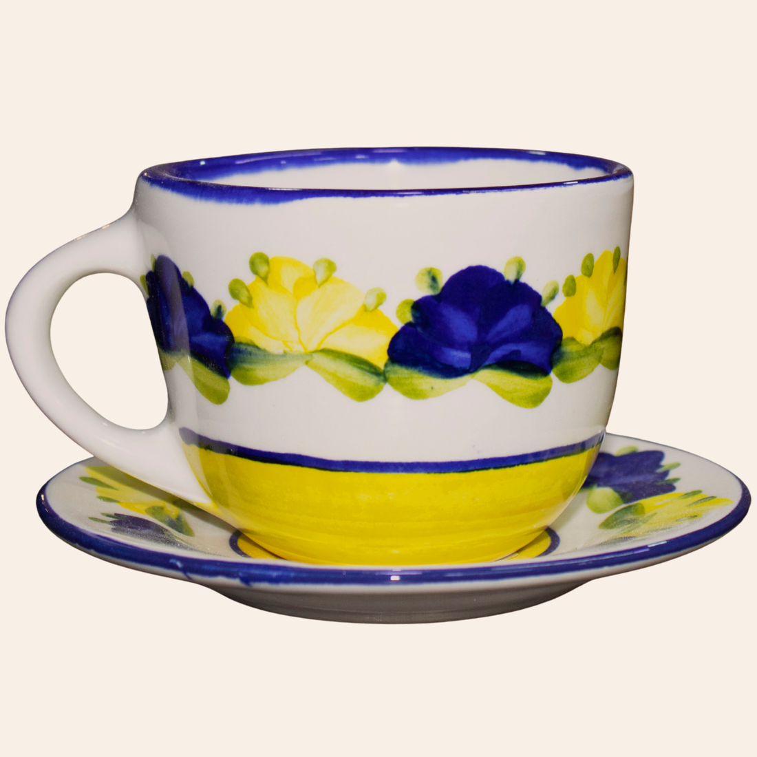 Juego de té Vienna | Pompón Cobalto/Amarillo