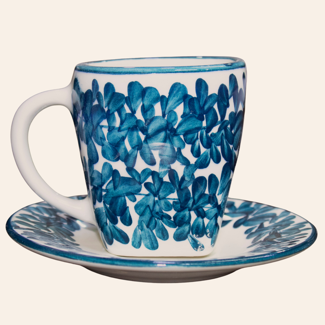Juego de té Cuadrado | Olivo Azul Petroleo