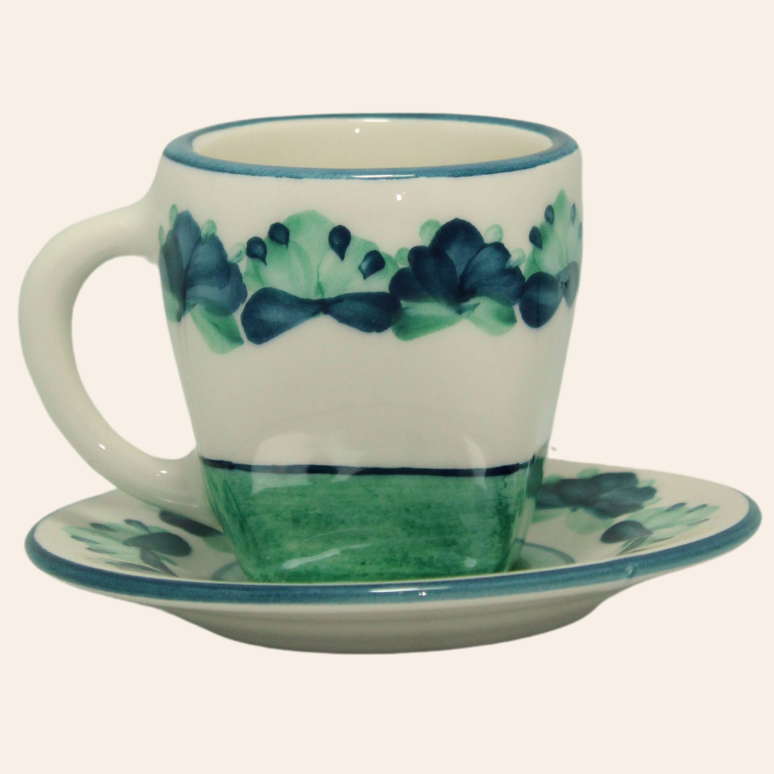 Juego de té Cuadrado| Pompón Azul Petroleo/Azul Aguamarina