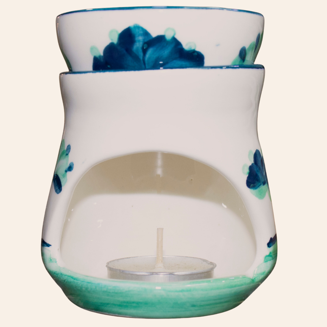 Pebetero Canto | Pompón Azul Petroleo/Azul Aguamarina