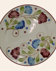 Puesto Vajilla 6 piezas | Flora Azul/Vinotinto