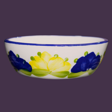 Salsera Santorini | Pompón Amarillo/Azul Cobalto