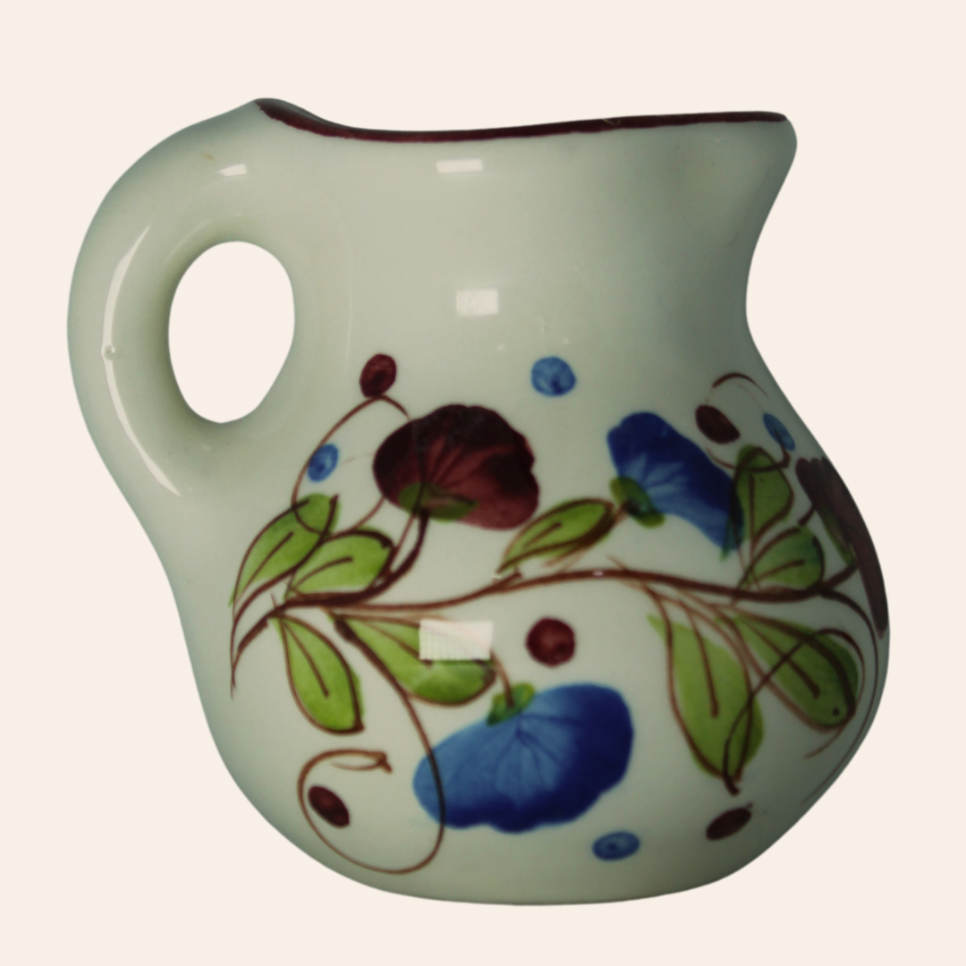 Jarrita de Leche | Flora Azul/Vinotinto