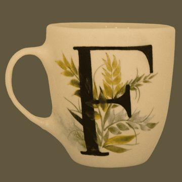 Mug de Letra F - Cerámicas Carmesí