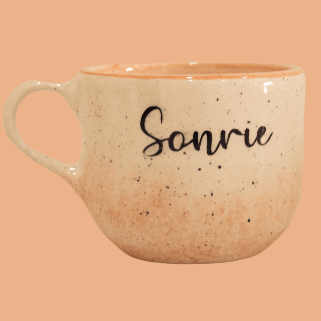 Mug Sienna Palabra | Sonríe - Cerámicas Carmesí